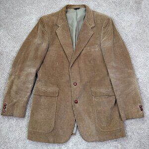Vintage Jordache Corduroy Blazer Mens 42L Brown 100% Cotton Cowboy Ranch Country